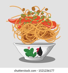 Vector Illustration A Indonesian noodle special is a favorite in Indonesian society Illustration Design