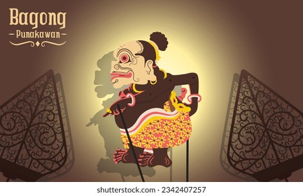 Vector Illustration of Indonesian puppet called Wayang Bagong svg