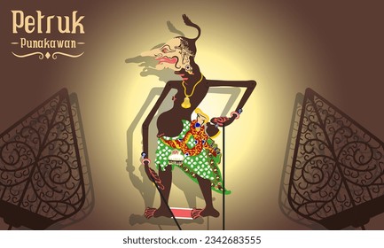 Vector Illustration of Indonesian puppet called Wayang Petruk