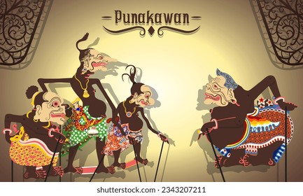 Vector Illustration of Indonesian Puppet Punakawan from Java Indonesia