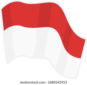 ilustração vetorial da bandeira vermelha e branca da Indonésia