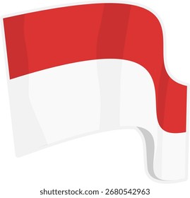 ilustração vetorial da bandeira vermelha e branca da Indonésia
