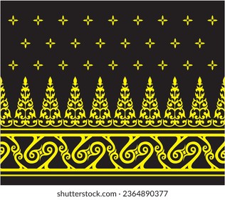 Vector illustration for the Indonesian Riau Malay batik motif. Suitable for batik motifs, songket cloth, decorations, backgrounds, frames