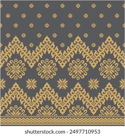 Vector illustration Indonesian Riau Malay songket woven fabric motif. Suitable for fabric motifs, batik, backgrounds, decorations, etc