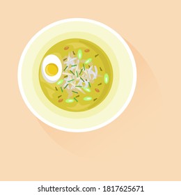 Vector illustration of Indonesian soup. Soto meda