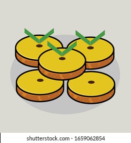 Vector Illustration of Indonesian traditional snack called Kue Lumpur