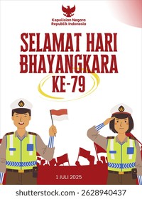 Vector illustration for Indonesia's 79th Bhayangkara Day