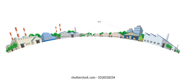 Vektorgrafik des Industriegebiets