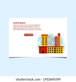 Ilustración vectorial de antecedentes industriales, carteles o carátula de fábrica.