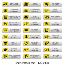 Vector illustration of an Industrial button set