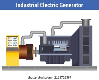 Vektorgrafik für den industriellen Stromerzeuger