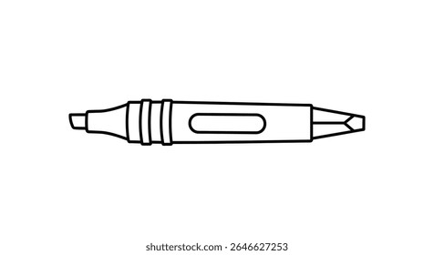 Vector Illustration of Industrial Glass Cutting Tool in Detailed Line Art Design