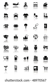 Vector illustration of an Industrial icon set