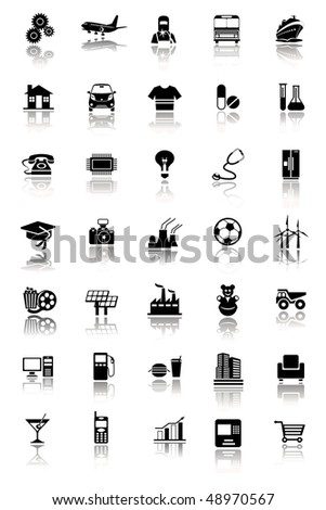 Vector illustration of an Industrial icon set