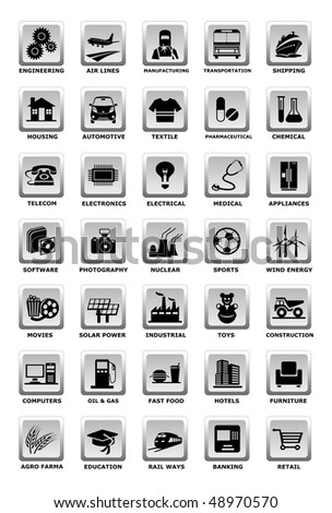 Vector illustration of an Industrial icon set