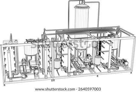 vector illustration of industrial machine design Pasteurizer for large scale factory