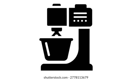 Vector illustration of an industrial mixing agitator machine icon, representing its use and function in manufacturing and food processing industries.