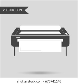 Vector illustration as an industrial printer. The concept of a flat icon.