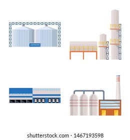 Vector illustration of industry and building symbol. Collection of industry and construction vector icon for stock.