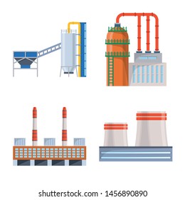 Vector illustration of industry factory building icon. Collection of industry and construction vector icon for stock.