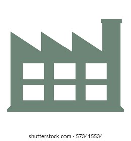 Vector Illustration of Industry Building  Icon in gray
