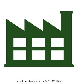 Ilustración vectorial del icono de la industria en verde
