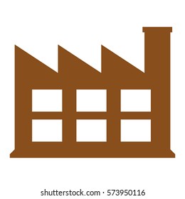 Ilustración vectorial del icono de la industria en Marrón
