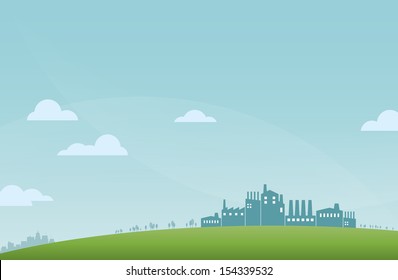 Vector illustration of industry landscape background.