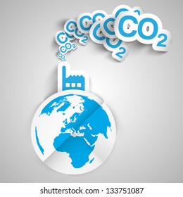Vector illustration of industry on globe