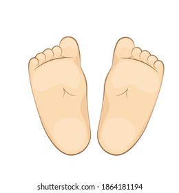 Vector illustration of a infant soles. feet, sole, body part.