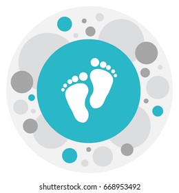 Vector Illustration Of Infant Symbol On Foot Step Icon. Premium Quality Isolated Footmark Element In Trendy Flat Style.