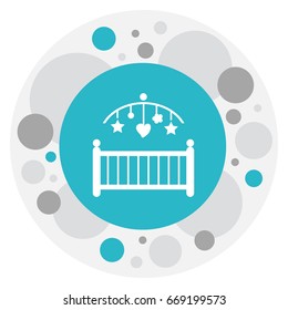 Vector Illustration Of Infant Symbol On Cradle Icon. Premium Quality Isolated Nursery Element In Trendy Flat Style.