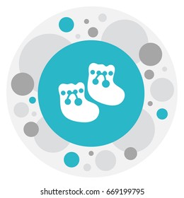 Vector Illustration Of Infant Symbol On Baby Booty Icon. Premium Quality Isolated Shoes For Babies  Element In Trendy Flat Style.