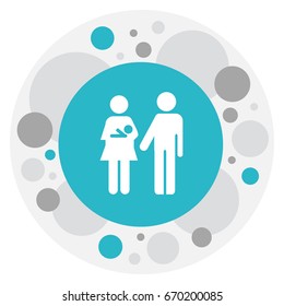 Vector Illustration Of Infant Symbol On Family Icon. Premium Quality Isolated Lineage Element In Trendy Flat Style.