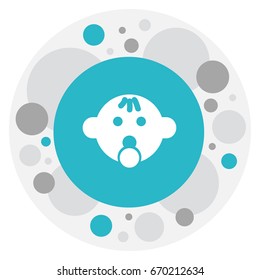 Vector Illustration Of Infant Symbol On Newborn Icon. Premium Quality Isolated Pacifier Sucking Element In Trendy Flat Style.