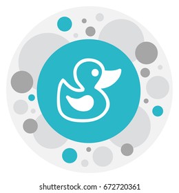 Vector Illustration Of Infant Symbol On Duck Icon. Premium Quality Isolated Bath Toys  Element In Trendy Flat Style.