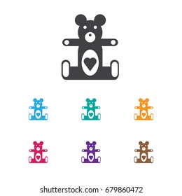 Vector Illustration Of Infant Symbol On Teddy Icon. Premium Quality Isolated Bear Toy Element In Trendy Flat Style.