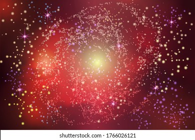 Vector illustration of the infinite universe and Milky Way. Abstract barred spiral,Space exploring,sparkling dust.Space dark concept.