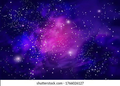 Vector illustration of the infinite universe and Milky Way. Abstract barred spiral,Space exploring,sparkling dust.Space dark concept.