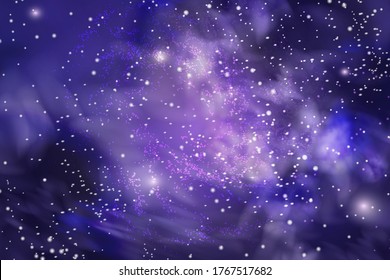 Vector illustration of the infinite universe and Milky Way. Abstract barred spiral,Space exploring,sparkling dust.Space dark concept.