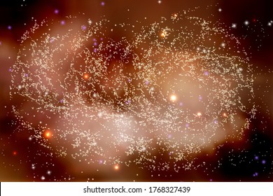Vector illustration of the infinite universe and Milky Way. Abstract barred spiral,Space exploring,sparkling dust.Space dark concept.