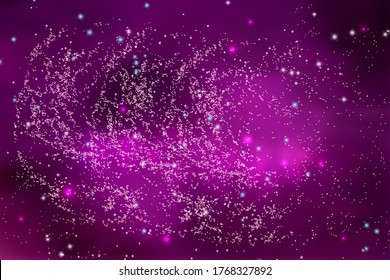 Vector illustration of the infinite universe and Milky Way. Abstract barred spiral,Space exploring,sparkling dust.Space dark concept.