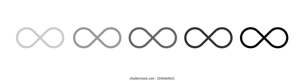 Vector Illustration Of Infinity. Isolate Symbol Of Limitless. Icon Set Eternity.