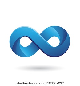 Vector Illustration of Infinity Symbol with Blue Color Tints isolated on a White Background