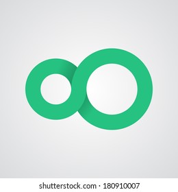 Vector illustration. Infinity symbol. Circle icon. Flat design. Minimal and simple. Easy to edit.