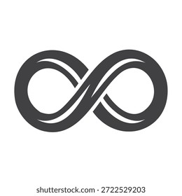 Ilustração vetorial do símbolo do infinito, linhas ocas e grossas
