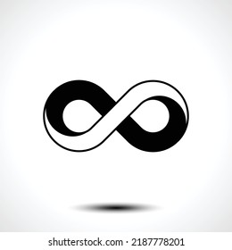 Ilustración vectorial del símbolo infinito o diseño del logotipo aislado en fondo blanco.