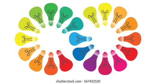 vector illustration of infinity symbol shaped with colorful bulbs for endless new business ideas 