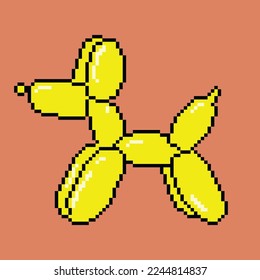 Vector illustration of an inflatable poodle pixel art