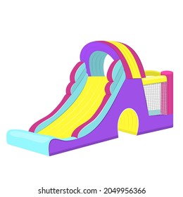 Vector illustration of inflatable slides isolated on white background.  